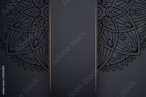 Luxury dark gold mandala ornament template