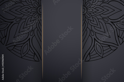 Luxury dark gold mandala ornament template