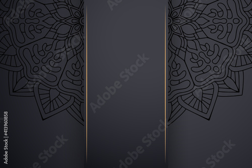Luxury dark gold mandala ornament template