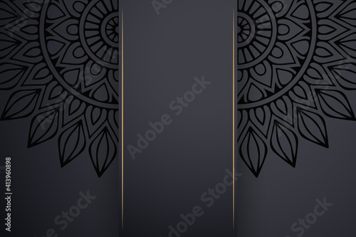 Luxury dark gold mandala ornament template
