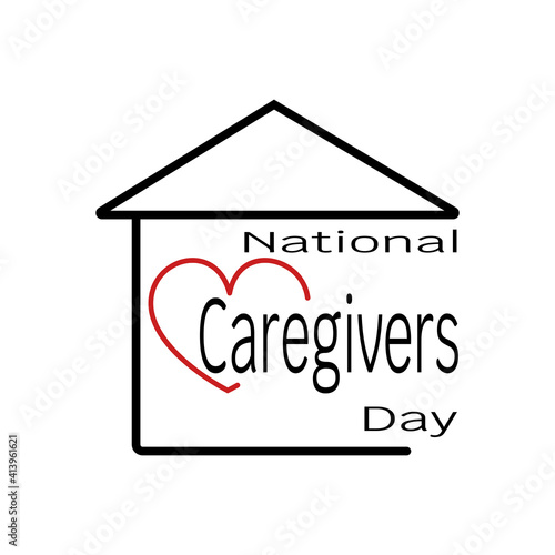 National Caregivers Day, caring and kindness postcard concept