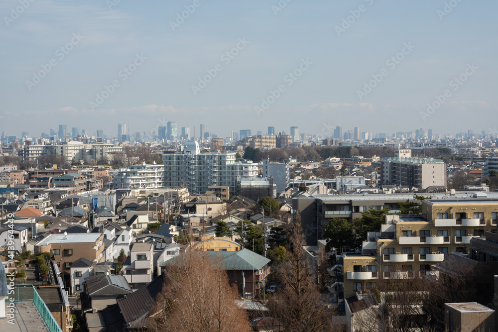 Residential area in Tokyo on a sunny day 