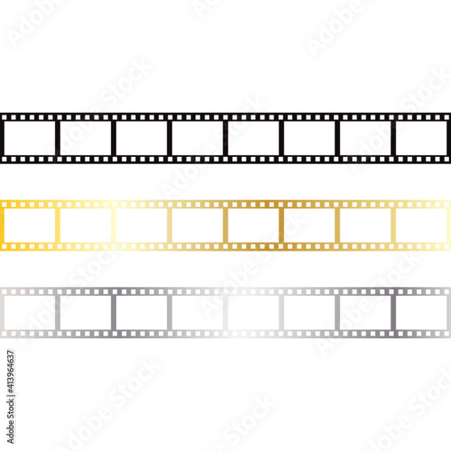 Retro cinema film strip, isolated vector illustration.