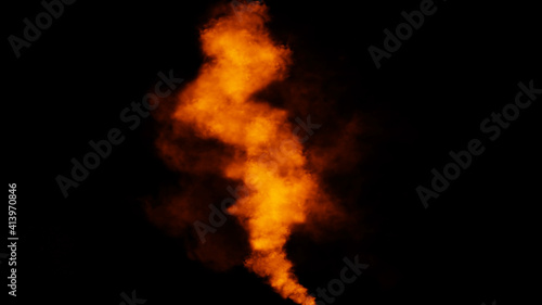 Explosion chemistry smoke bomb on isolated background. Freezing dry fog bombs texture overlays. © Victor