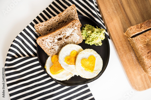 Heart Eggs with Toast and Avocado