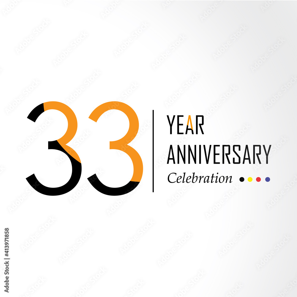 Fototapeta premium Year Anniversary Vector Template Design Illustration Black Orange Elegant White Background