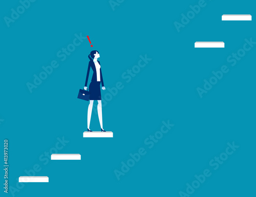 A woman lost the stairs to move up