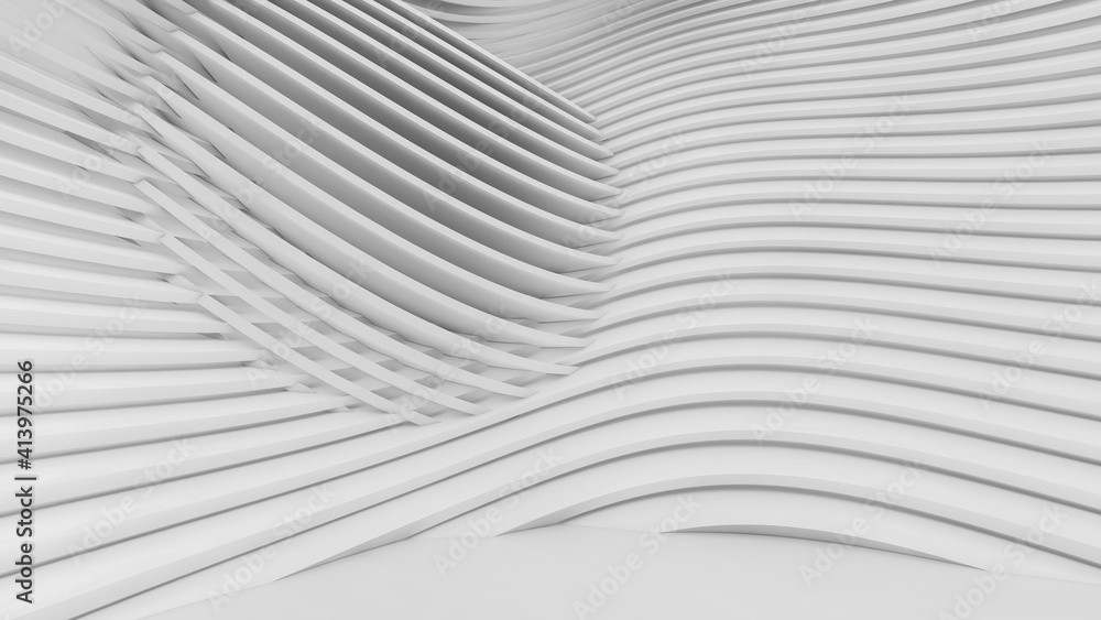 Abstract Curved Shapes. White Circular Background. Abstract Curved Shapes. White Circular Background.