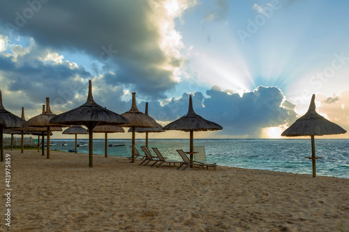 beach with umbrella