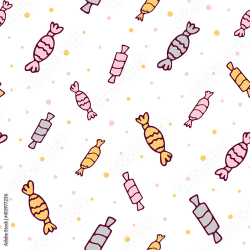 multicolored candy pattern pastel colors. pattern candy on white.pattern sweets.wrapped candy seamless background.seamless candies pattern. pattern of candy for cute print,wrapping paper.birthday wrap