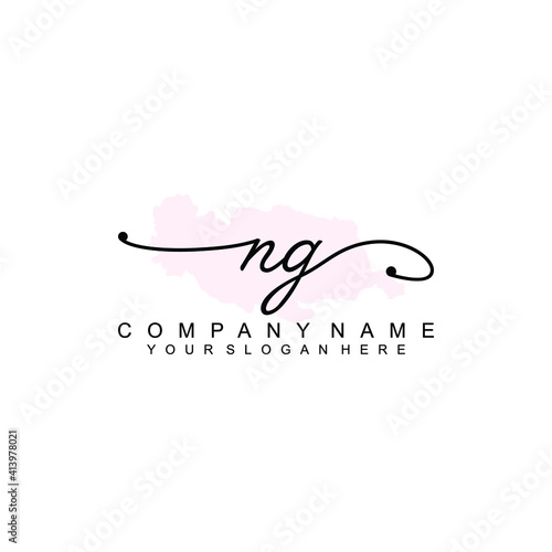 NG Initial handwriting logo template vector