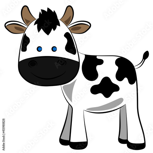 lovely cute cow cartoon