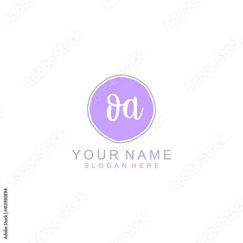 OA Initial handwriting logo template vector © LAURIS