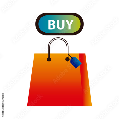 buy online button with shopping bag ecommerce technology