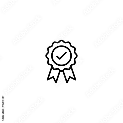 Medal with check mark icon vector for computer, web and mobile app