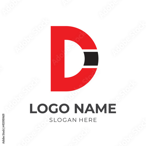 letter D logo concept flat red and black color style Free Download letter D logo concept flat red and black color style - GFXLoad