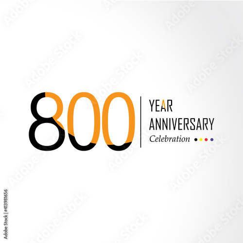 Year Anniversary Vector Template Design Illustration Black Orange Elegant White Background