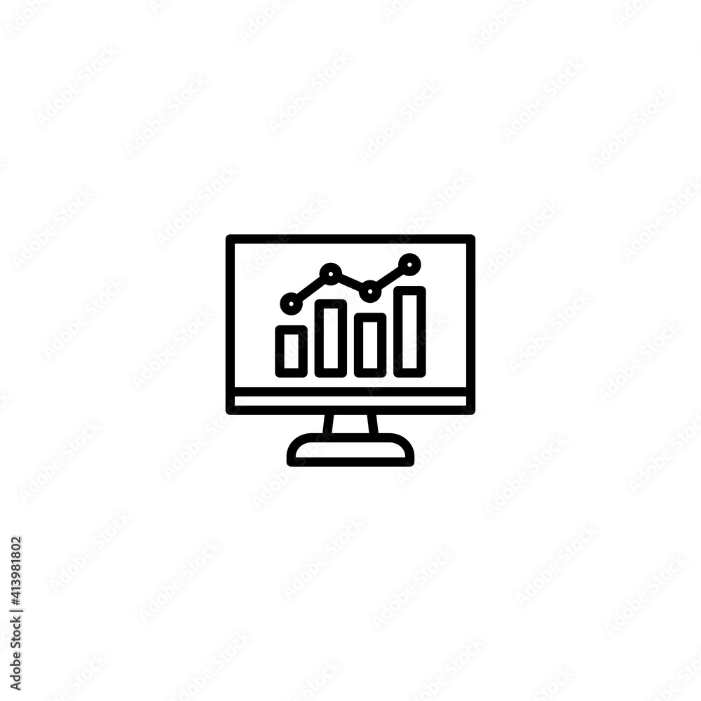 Monitor with Graph for computer, web and mobile apps Monitor with Graph for computer, web and mobile apps