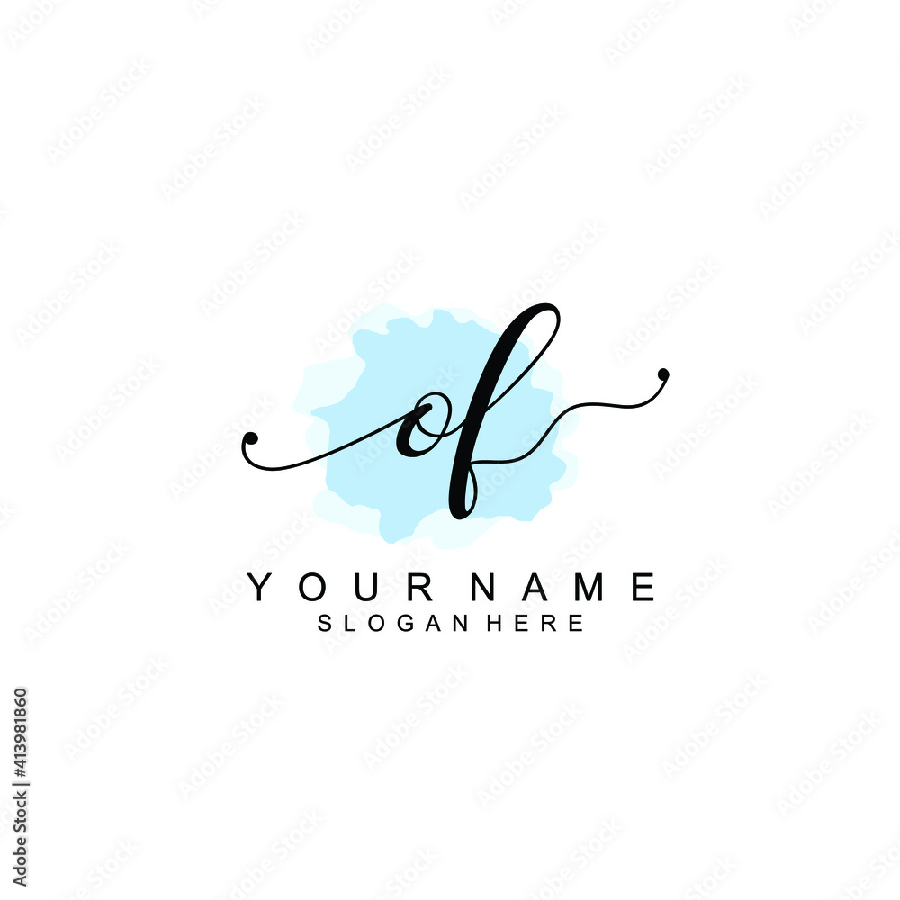 OF Initial handwriting logo template vector OF Initial handwriting logo template vector