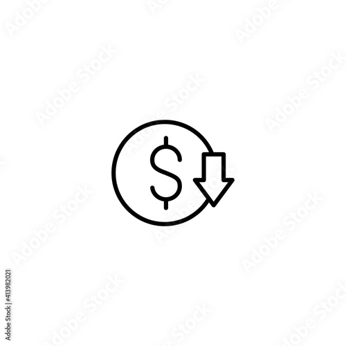 Cost Reduction icon vector for computer, web and mobile apps