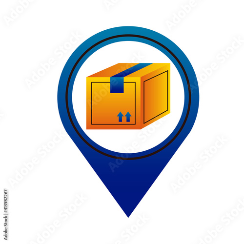 delivery service box carton in pin location