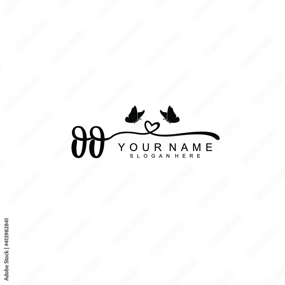 OO Initial handwriting logo template vector OO Initial handwriting logo template vector