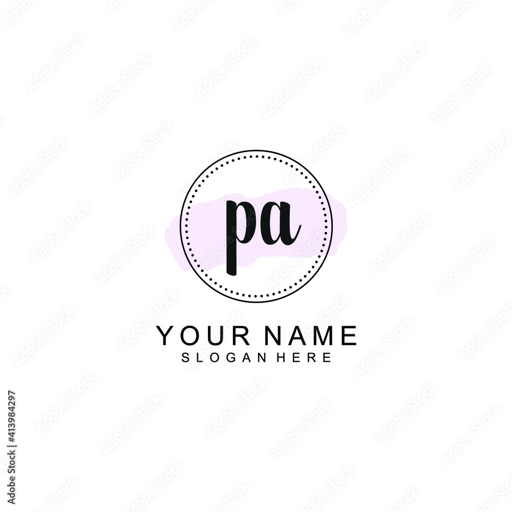 PA Initial handwriting logo template vector PA Initial handwriting logo template vector