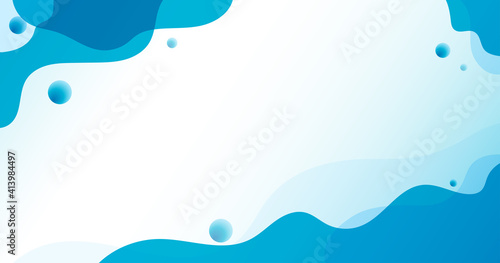 Abstract blue background with beautiful fluid shapes. 