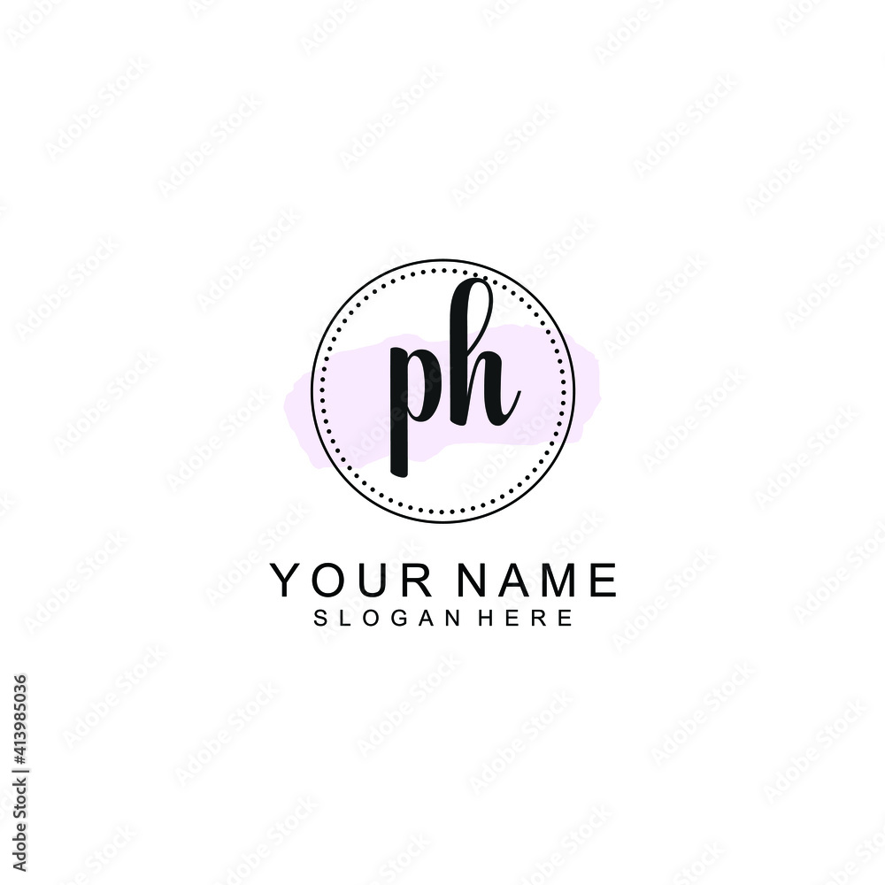 PH Initial handwriting logo template vector PH Initial handwriting logo template vector
