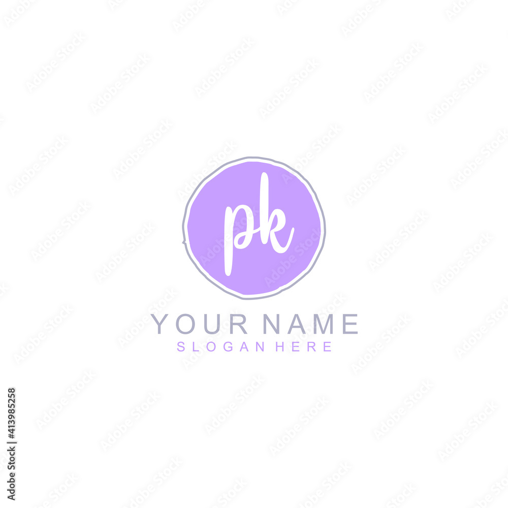 PK Initial handwriting logo template vector PK Initial handwriting logo template vector