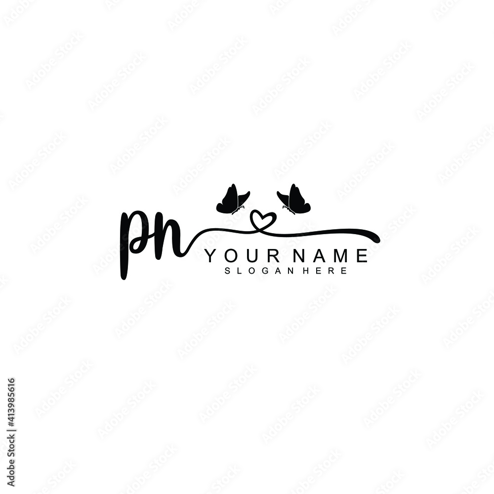 PN Initial handwriting logo template vector PN Initial handwriting logo template vector