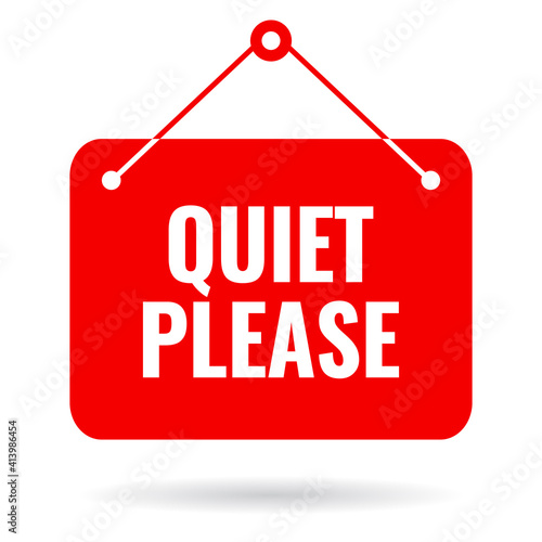 Quiet please vector sign