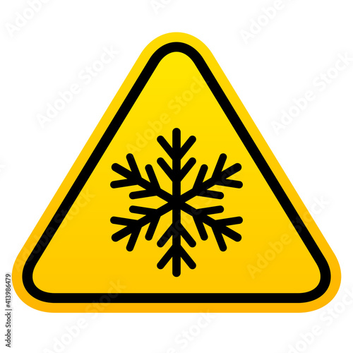 Snow warning sign