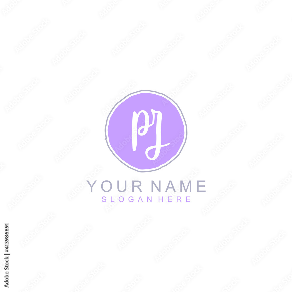 PZ Initial handwriting logo template vector