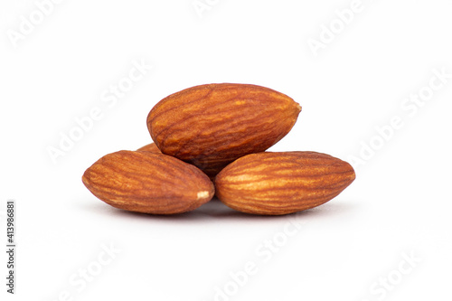 Almonds isolated on white background
