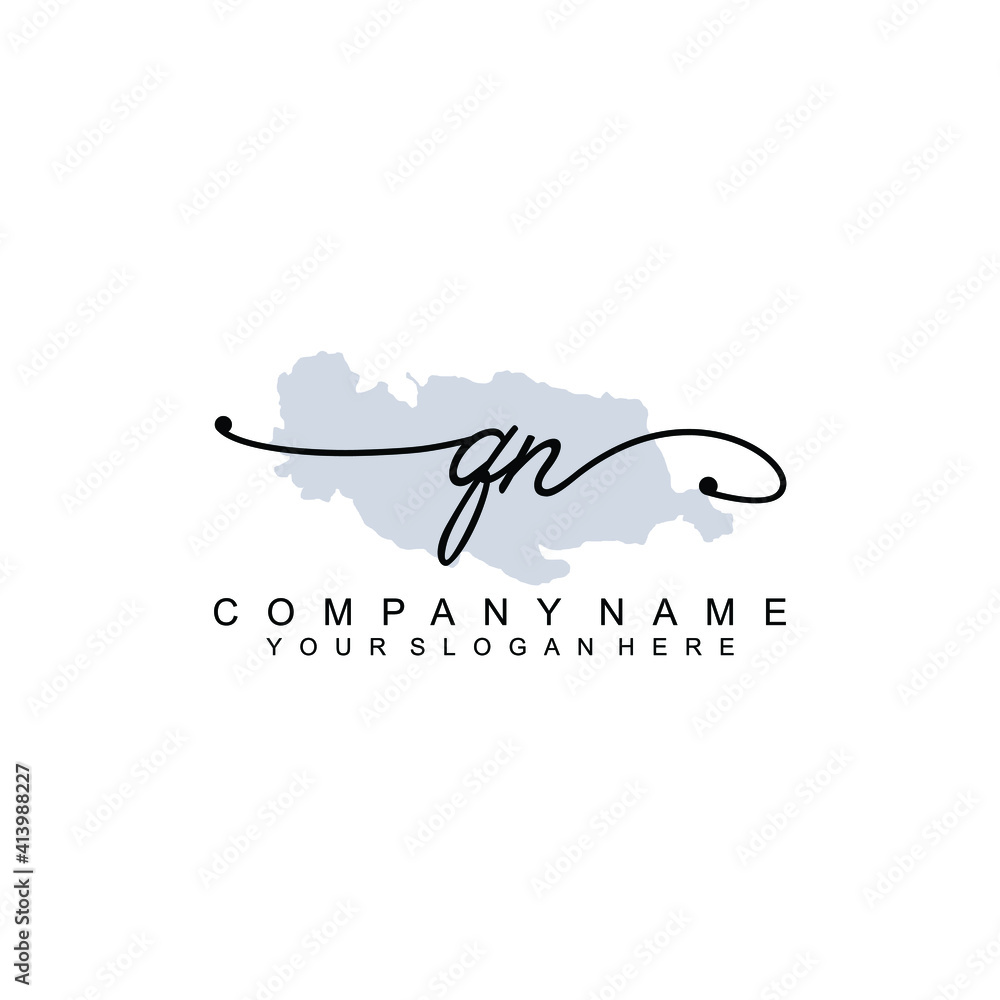QN Initial handwriting logo template vector QN Initial handwriting logo template vector