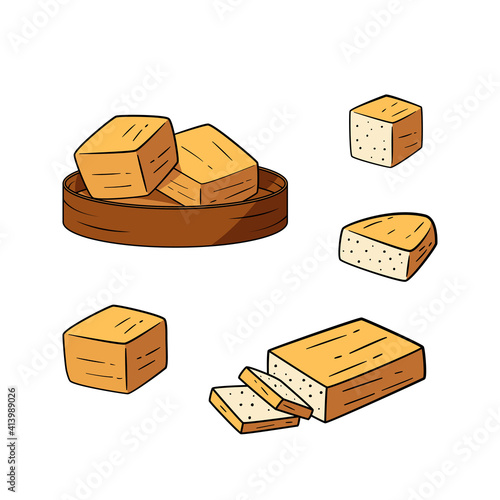 tofu vector isolated on white background