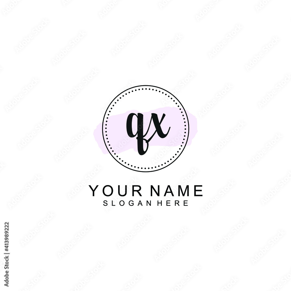 QX Initial handwriting logo template vector QX Initial handwriting logo template vector