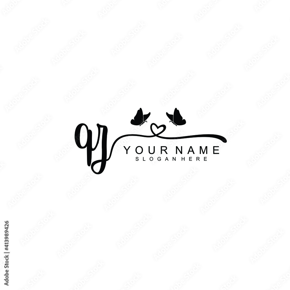 QZ Initial handwriting logo template vector QZ Initial handwriting logo template vector