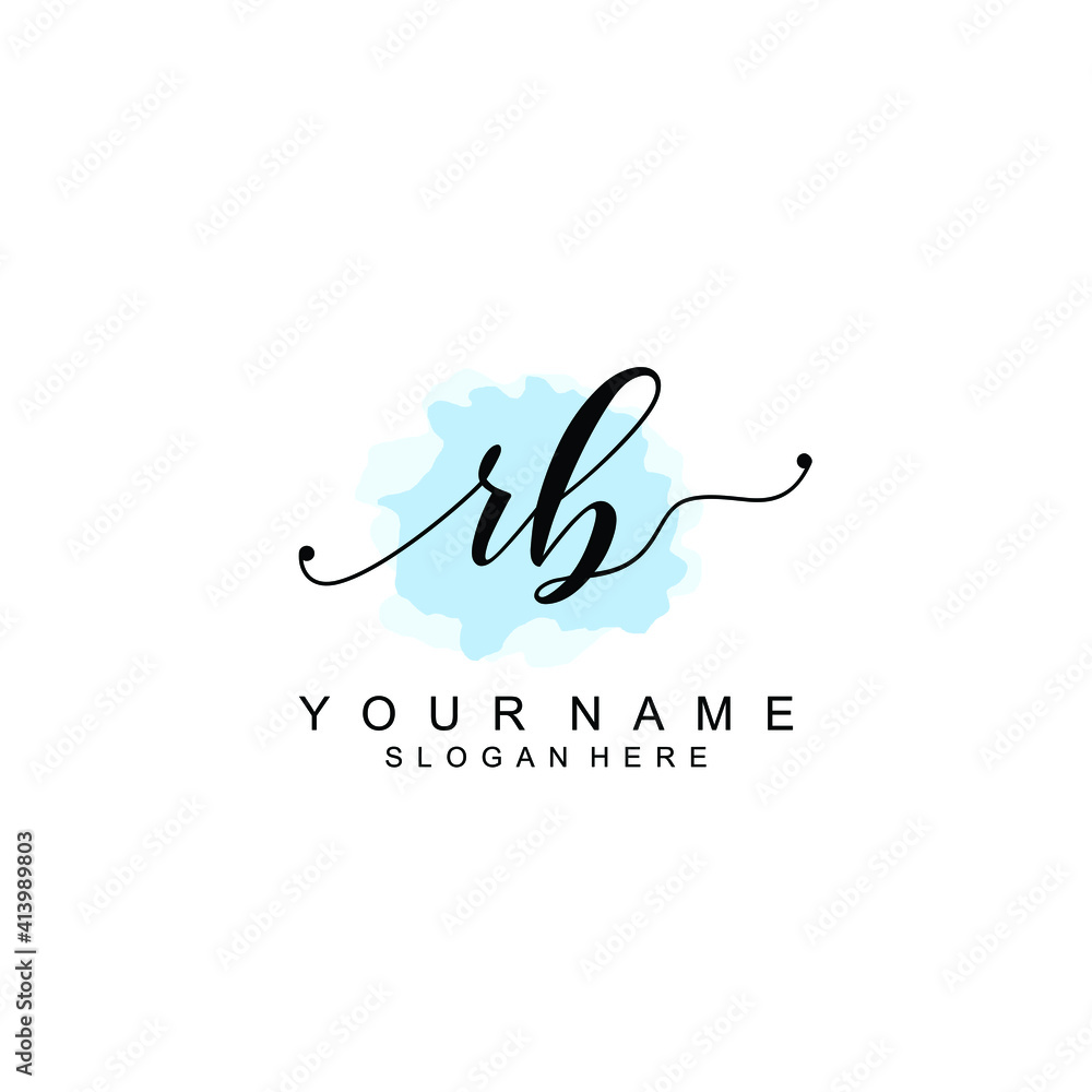 RB Initial handwriting logo template vector RB Initial handwriting logo template vector