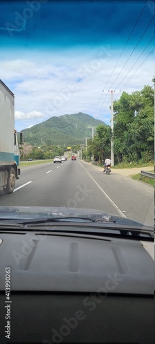 Trip to cibao field republica dominicana Viaje al cibao dominican republic campo  truck on highway photo