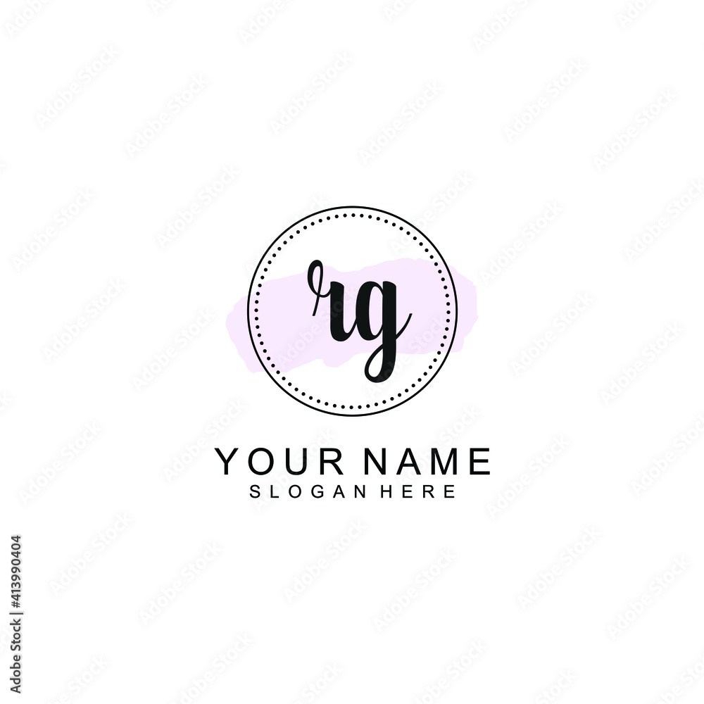 RG Initial handwriting logo template vector RG Initial handwriting logo template vector