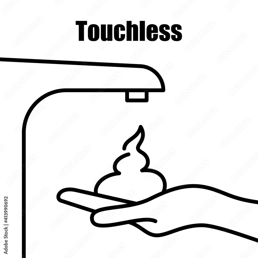 Touchless Soap Dispenser. New normal illustration. Touchless Soap Dispenser. New normal illustration.