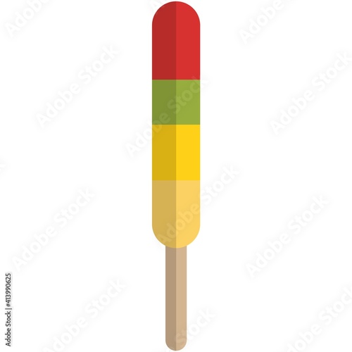 Vector sweet multifruit ice-cream on stick isolated
