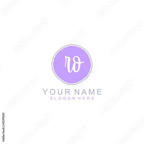 RO Initial handwriting logo template vector © LAURIS