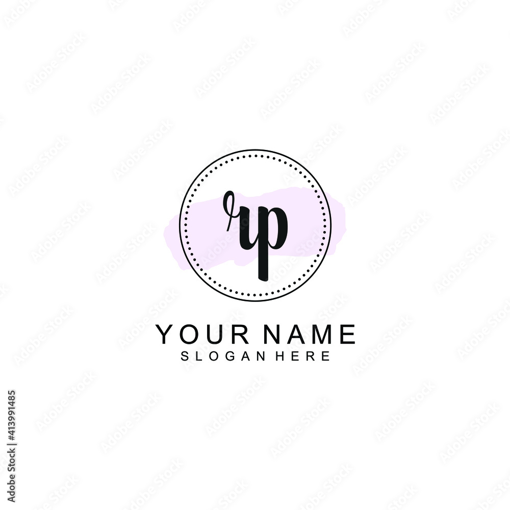 RP Initial handwriting logo template vector RP Initial handwriting logo template vector