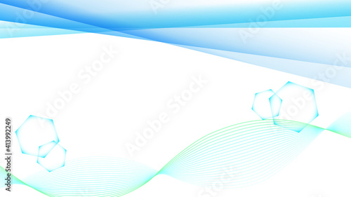 青_緑_流線_抽象_水色_六角形 Abstract_back_image_背景 wave cyber blue green