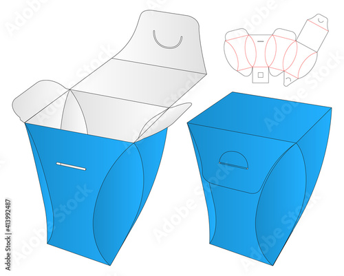 Box packaging die cut template design. 3d mock-up