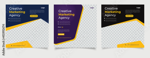 Creative business marketing banner for social media post template	
