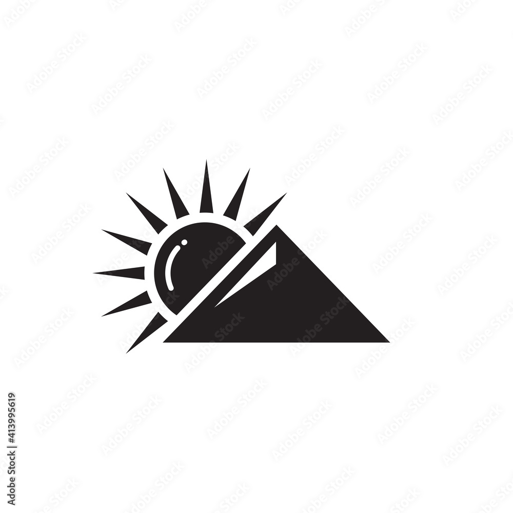 Obraz premium sun rise icon symbol sign vector